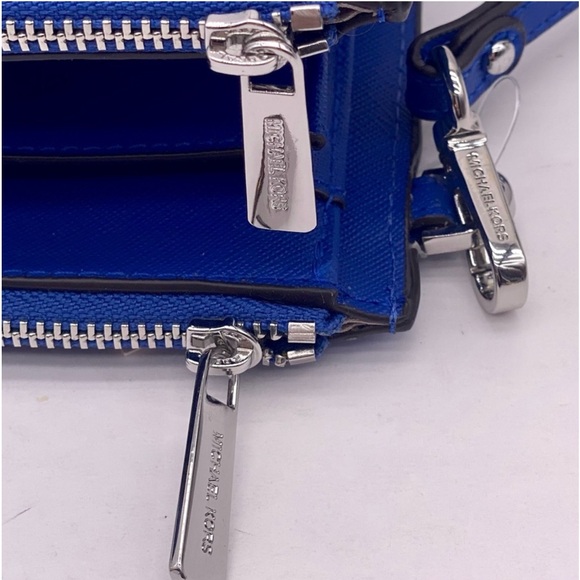 Michael Kors DoubleZip Wallet Wristlet Electric Blue - Picture 7 of 10